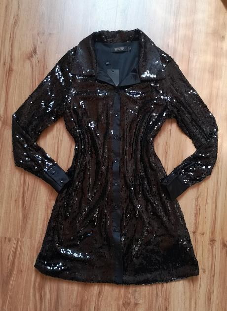 Flitrované košeľové šaty, 36 / 38 / m / s