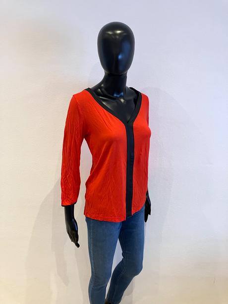 Dámske červené tričko s trojštvrťovým rukávom, orsay,s