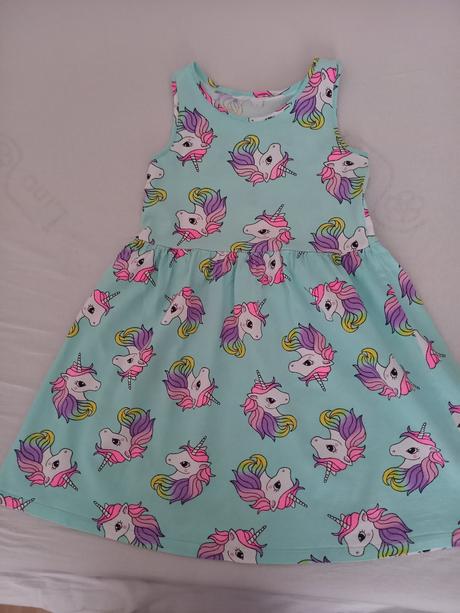 Šaty s jednorožcami, h&m,122