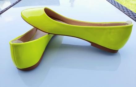 Baleríny neon, kožená stielka v. 39, 39