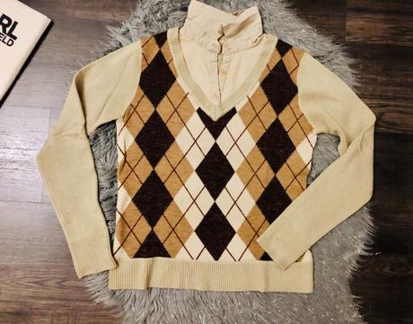 Pulóver károvaný 2in1, s