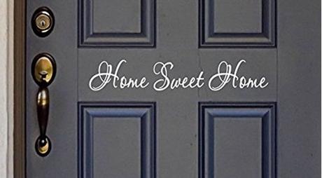 Nálepka na stenu (dvere) home sweet home biela,