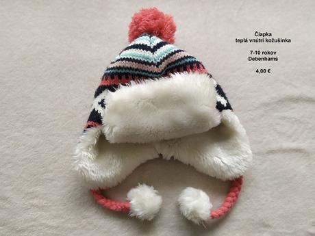 Teplá čiapka s kožušinou 7-10 rokov, debenhams,140