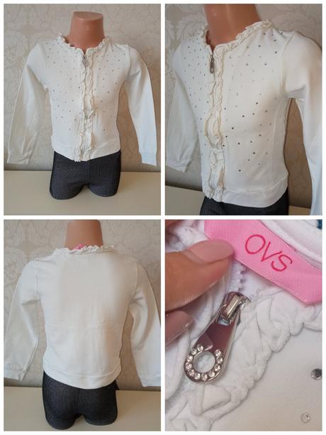 Dievčenská mikina s kamienkami a fodričkami (98), ovs,98