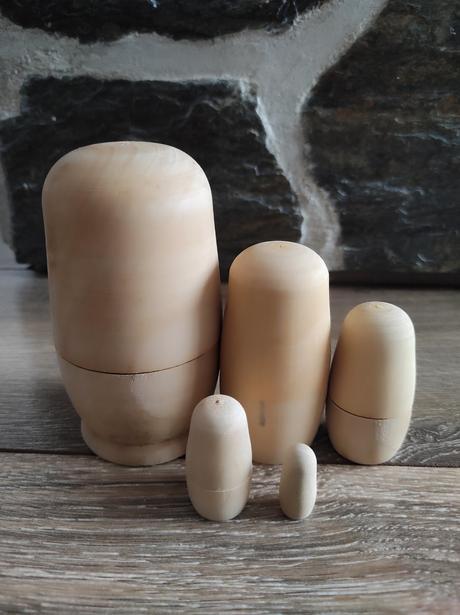 Matrioska na tvorenie, zdobenie, malovanie, 