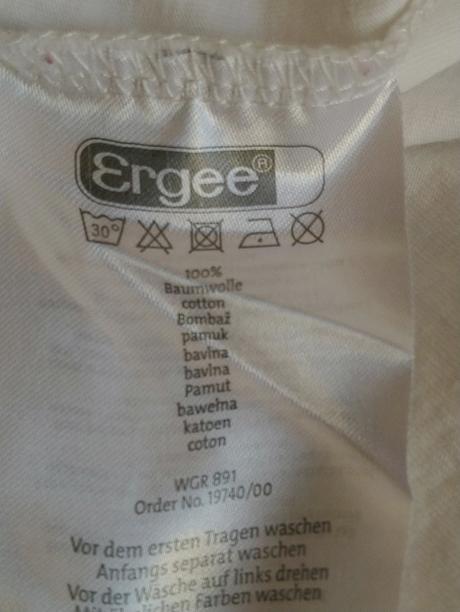 Dievčenské biele body s tričkom 2 v 1, ergee, 86cm, ergee,86