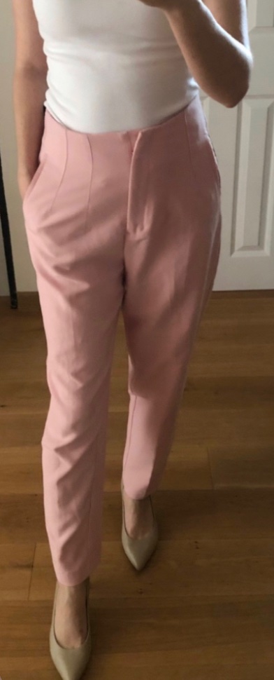 Ružové nohavice s vysokým pásom amisu, l/40, amisu,l
