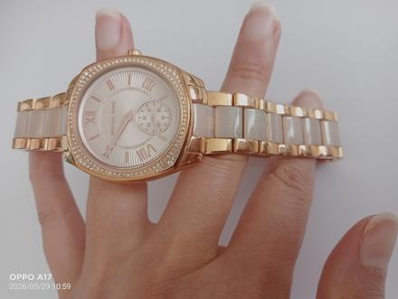 Michael kors mk4135 tortola rose gold & beige crys, michael kors