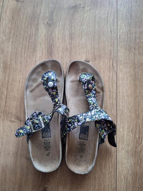 Korkové zdravotné šľapky s koženou stielkou, 39