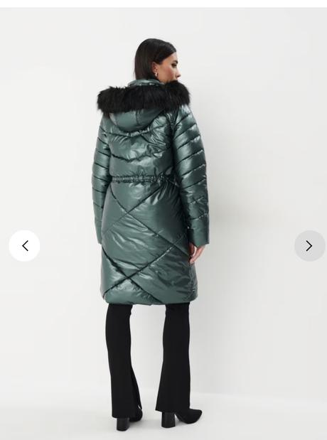 Metalická smaragdová zimná bunda, mohito,34