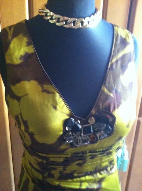 Spoločenské šaty zeleno-hnedé, m