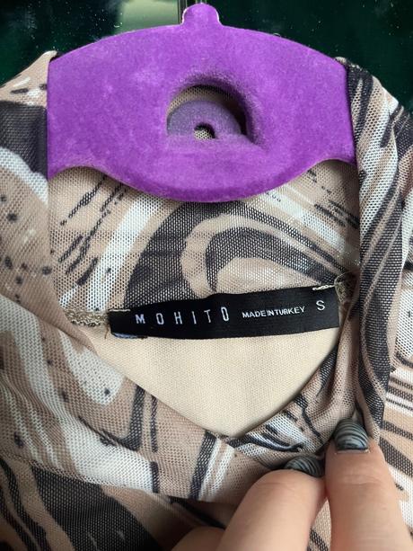 Mohito vzorované hnedé tričko rolák elegantné, mohito,s