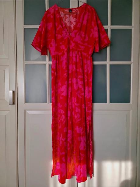 Červené maxi šaty, m