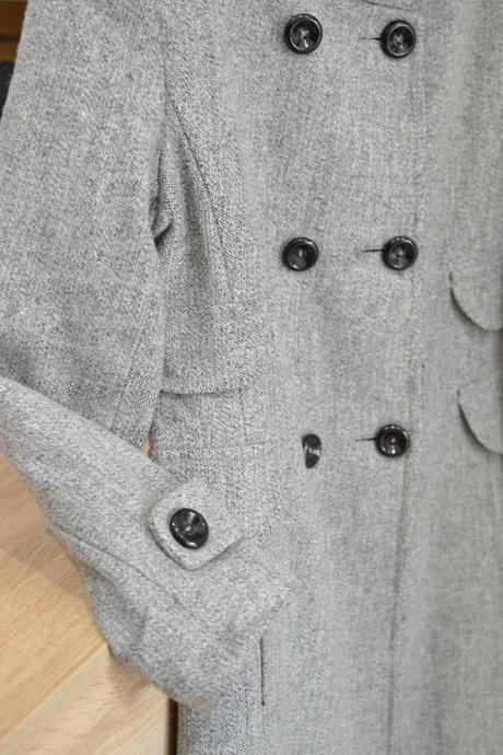 Sivý kabát áčkového strihu 38, 38