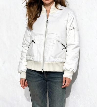 Biela bomber bunda, m