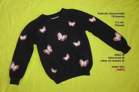 Pulóver s motýľmi, primark,98