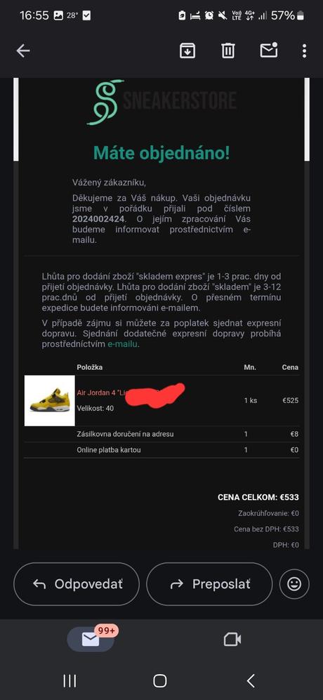 Tenisky air jordan 4 lightening blesk, air jordan,40