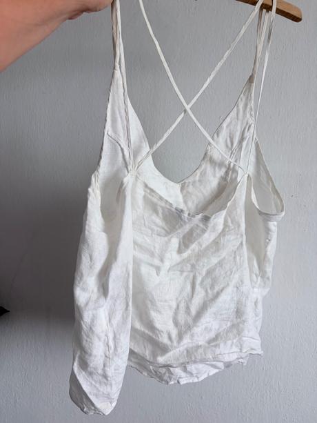 Zara lanove tielko s cipkou vysivkou m 16,60, zara,m