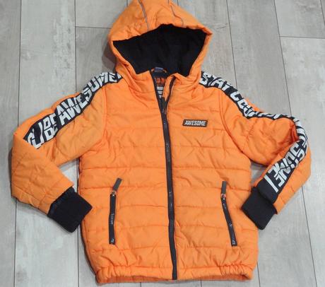 Zimná bunda vetrovka oranžová, dopodopo,128