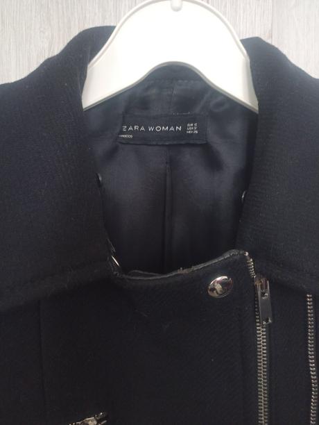 Dámsky čierny kabát, zara,s