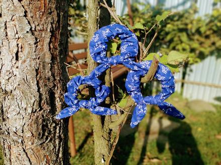 Scrunchie gumičky modrotlač, 