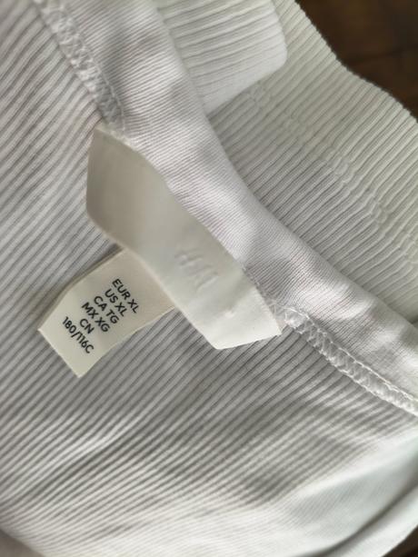H&m rebrované nové bavlnené elastické tielko l, h&m,l / xl