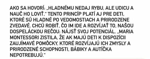 Je to pravda o montessori ceste?