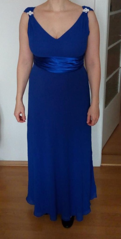 Spoločenské modré šaty, ever-pretty,36