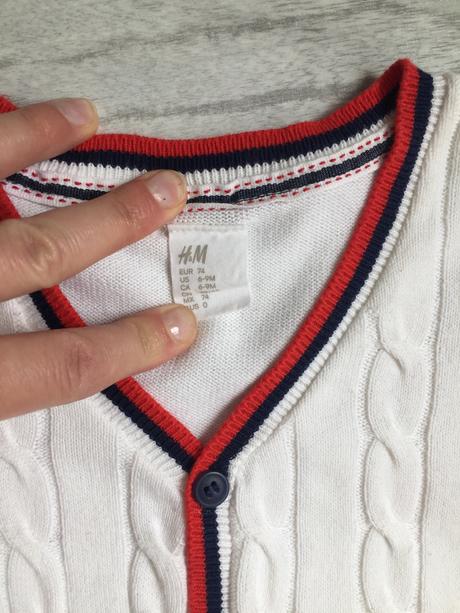 Svetrík biely 74 h&m, h&m,74