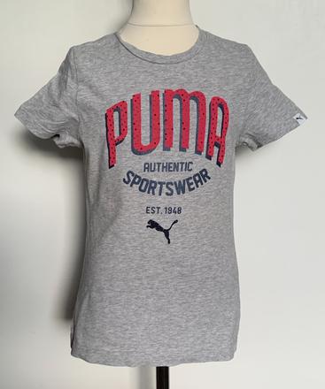 Puma šedé tričko s nápisom, puma,152