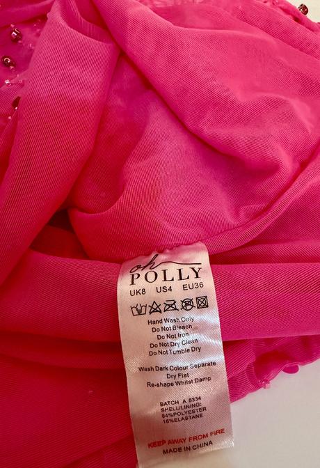 Luxusné oh polly ružové flitrové mini šaty, s