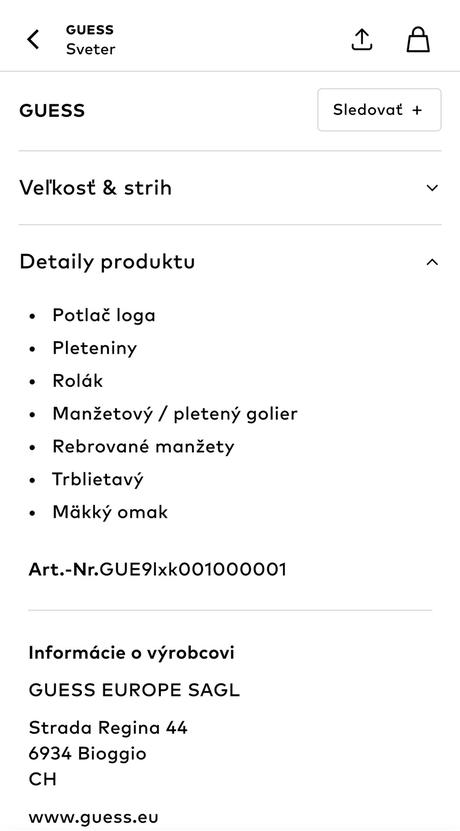 Guess sveter v.140..10 rokov, guess,140