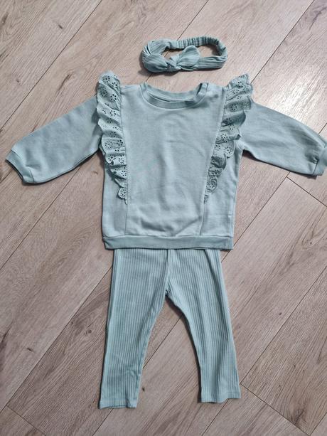 Komplet mikina + leginy + celenka, h&m,86
