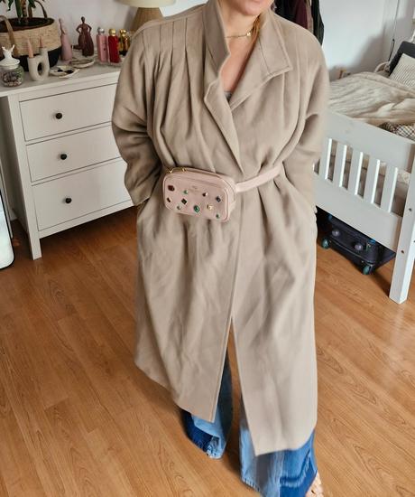 Vintage vlnený kabát, xl