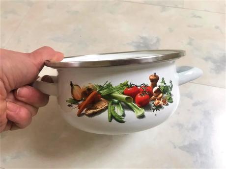 Smaltovaný hrniec + prikrývka 1l, 