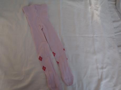 Ružové pančušky  s červenými kosoštvorci, lupilu,92