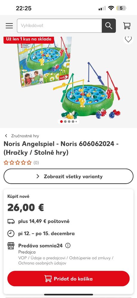 Noris fishing game rybičky,