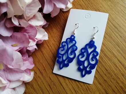 Modré náušnice ornament,