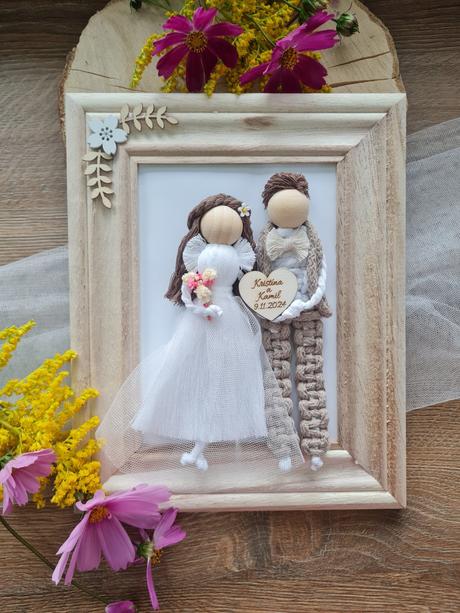 Makrame obraz mladomanželov, 