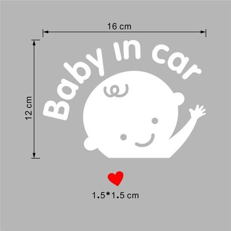 Nálepka na sklo v aute dieťa v aute (baby in car), 