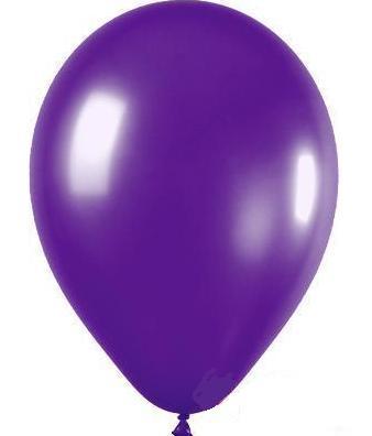 Balón 30cm - fialový/kovový lesk,