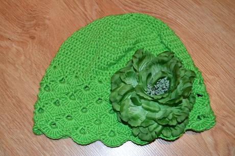 Háčkovaná čiapočka s kvetom, 50 - 158