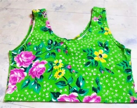 Kvetovaný crop top korzetového strihu, l