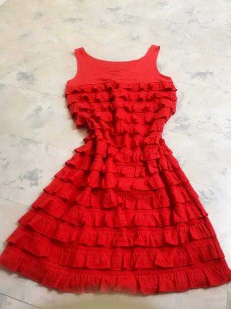 Koralové úpletové šaty, s