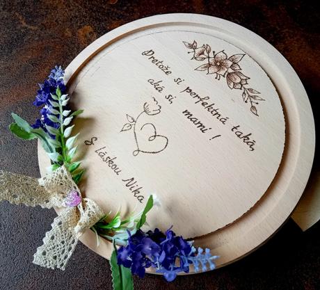 Doska kruh - vypaľované venovanie, 