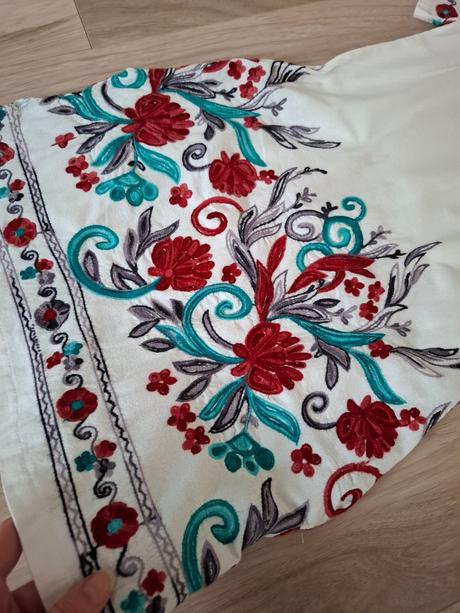 Boho folk šaty s výšivkami, vel. 146/152, 152
