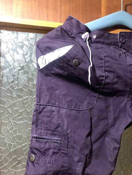 Fialové oteplovaky/ nohavice do snehu, 146