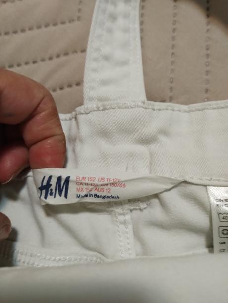 Riflové biele kraťasy dievčenské, 152, h&m,152