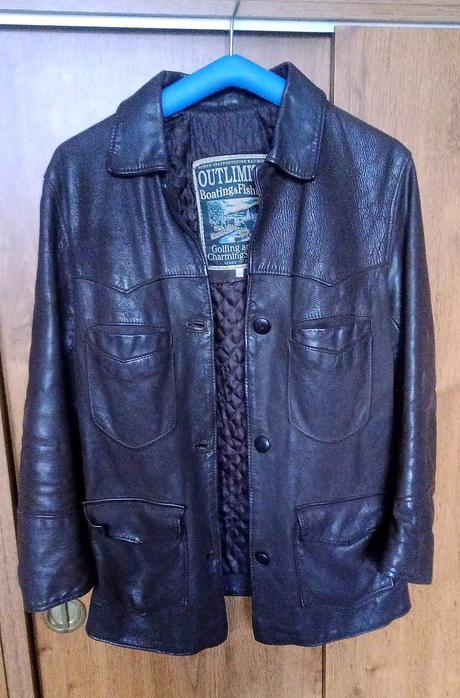 Krátky kožený kabát - m, m