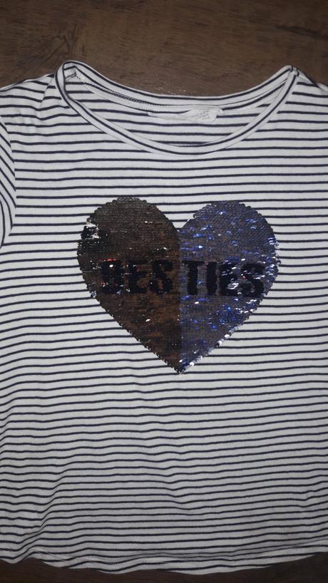 Tricko  s obojstrannými flitrami, h&m,146